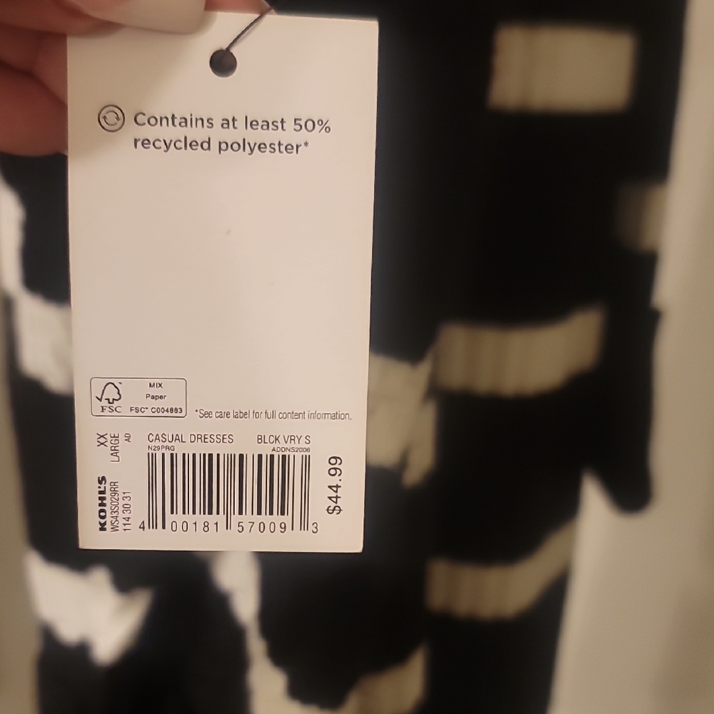 Sonoma Black and White Striped Turtleneck Sweater Dress - Picture 3 of 3
